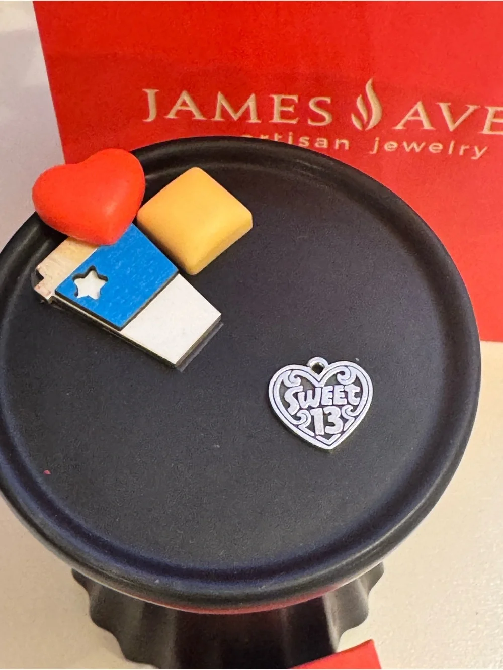 James Avery Sweet 13 Heart Charm in Silver